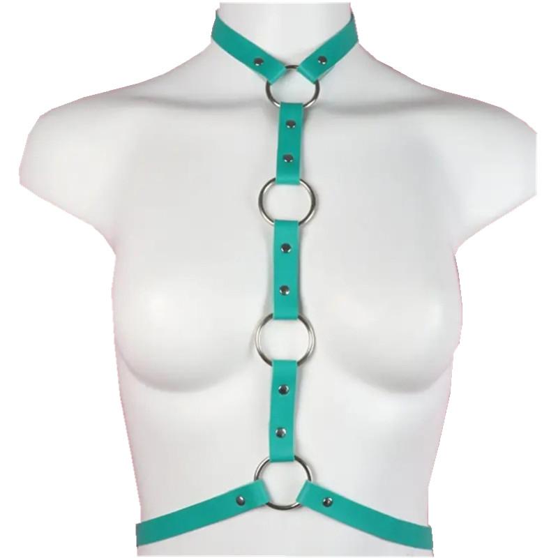 Punk PU Leather Harness Chest Bracket Bra Jewelry Belts Gothic Cross Body Chains for Women Girls Body Jewelry Chain