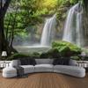 Schöne Waldwasserfall-Wandteppich Wohnzimmer Stoff Wandbild Heimdekoration Wandtuch Strand Picknick-Tischdecke Schlafmatte
