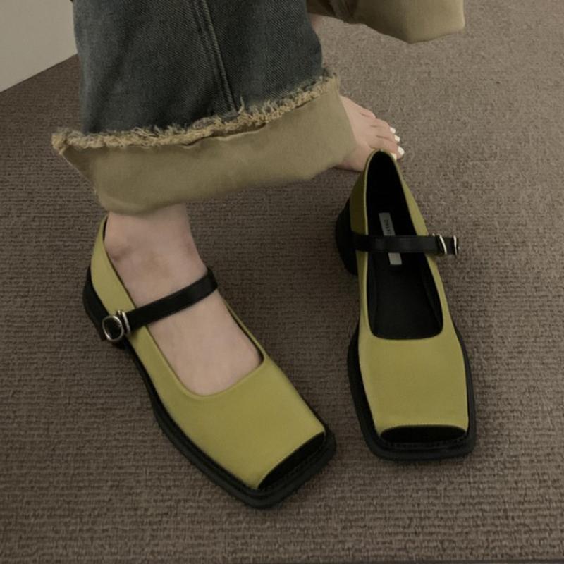 Block Low-heeled Heels For Women Pumps Square Toe Square Toe Casual Female Sneakers Dress Flats Comfortable High-Heeled Shoes