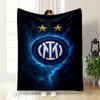 "Blue Electric Inter Milan Logo Blanket, Flannel Blanket for Bedroom, Living Room, Sofa, and Nap Sofas"