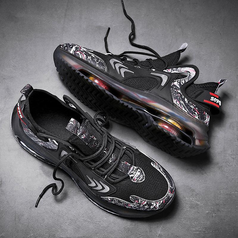 Popcorn Sneakers Men's Shoes Trendy Double Air Cushion Light Sole Travel Running Shoes Guochao Catwalk Dad