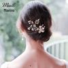 Handmade Flower Hair Clip with Alloy, Pearl and Drip Oil - Bridal Wedding Headwear Accessory