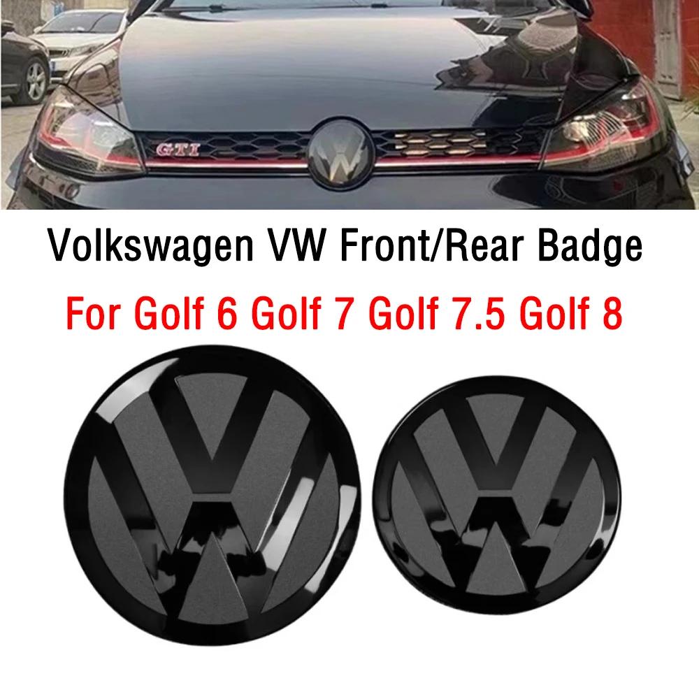 2pcs Front and Rear Emblem For VW Golf 6/Golf 7/Golf 7.5/Golf 8 Not Affect ACC Modified Black Label Flat Mirror Logo CoverSticke