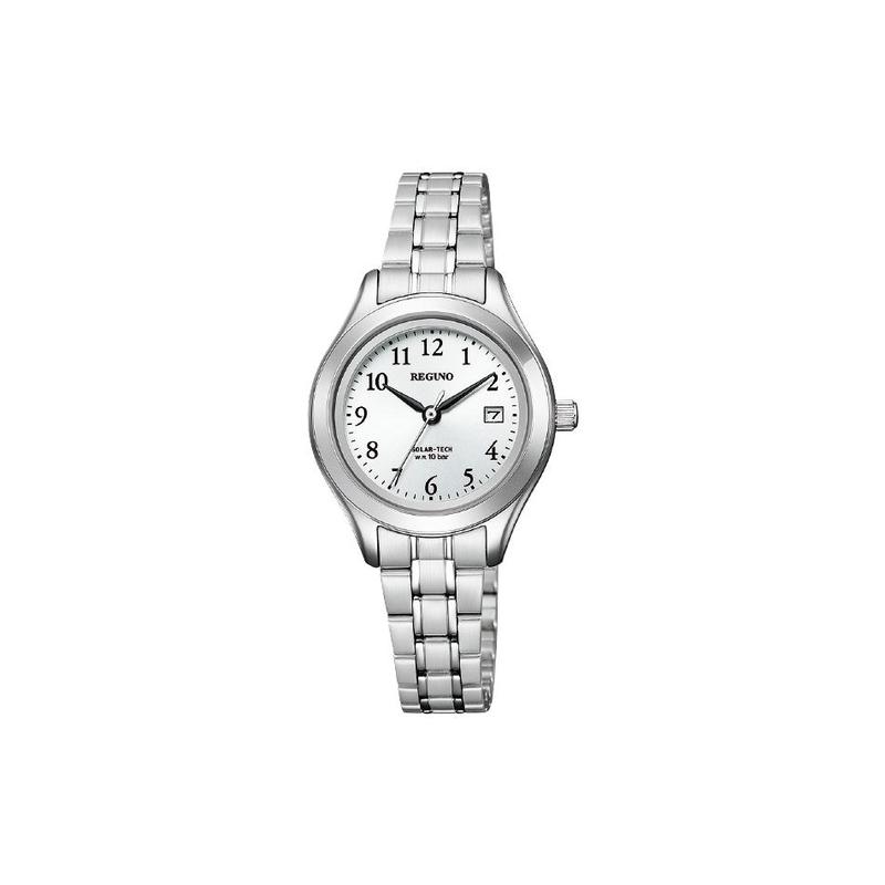CITIZEN 100 meters waterproof solar Quartz Steel Strap 28mm women s watch silver dial KM4-112-91 серебряный