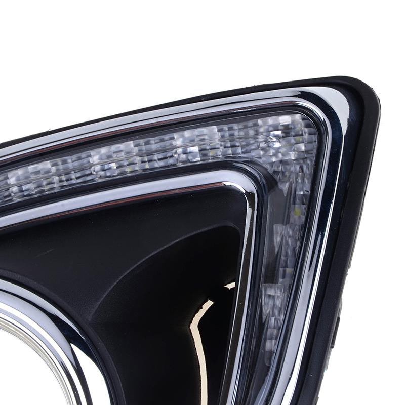 DRL Assembly Fog Light Frame Waterproof White Daytime Running Lights Fit for Mitsubishi Outlander ASX 2013-15 Car