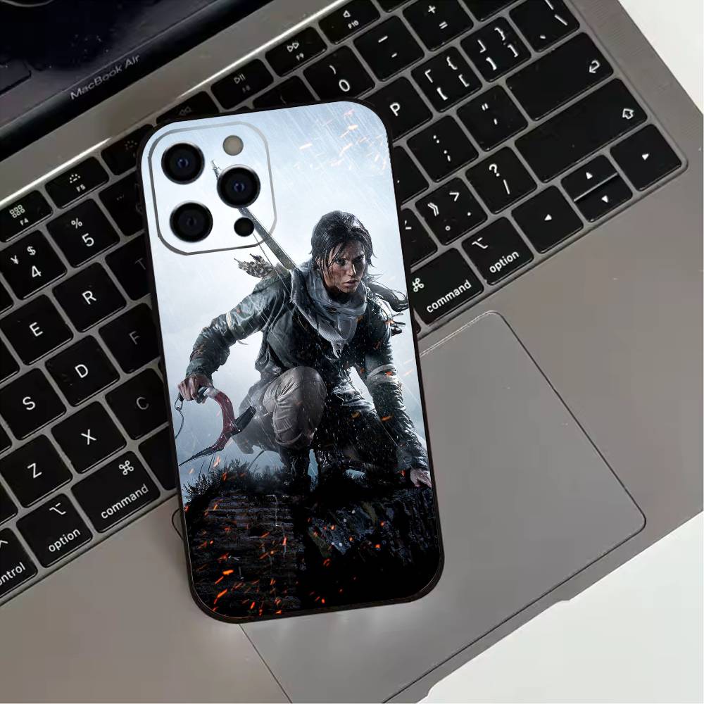 L-Lara-Croft T-Tomb R-Raider    Phone Case For iPhone 17,16,15,14,13,12,11 Plus,Pro Max,XS,Soft Silicone Black Cover