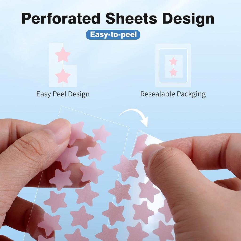 Pimple Patches for Face, Hydrocolloid Acne Patches, Cute Star Zit Covers, Colorful Spot Stickers with Tea Tree, Salicylic Acid & Cica Oil| 28 Pcs