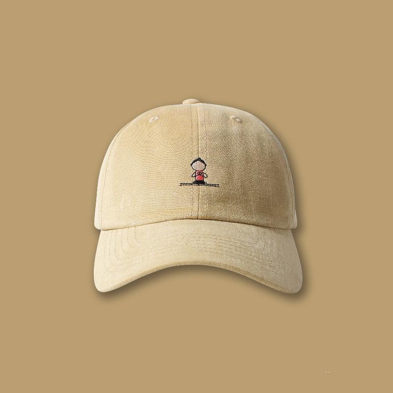 

Retro Yoga Embroidery Soft Top Cap Children s Casual Korean Version Sunscreen Baseball Cap Versatile Trendy Men Adjustable хаки
