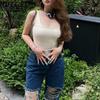 BITCED Summer Women's U-Neck Sleeveless Tank Top Bodysuit