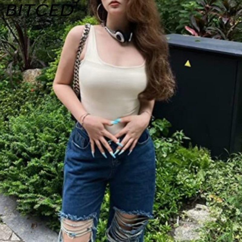 BITCED Summer Women's U-Neck Sleeveless Tank Top Bodysuit