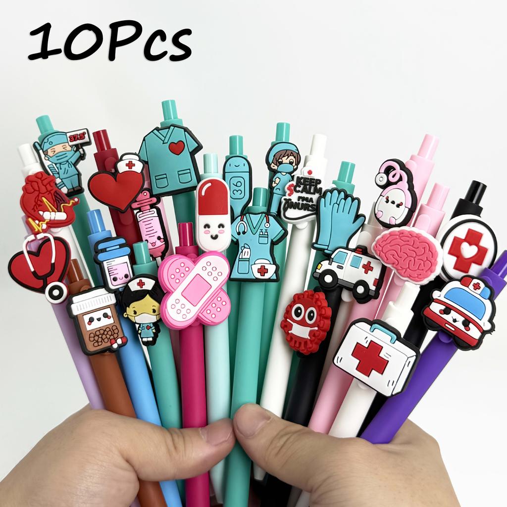 10-Pack Nurse Doctor Writing Ballpoint Pens, Medical Record Pen - Perfect Gift for Nurses and Doctors On National Day of the Registered Nurse (Random