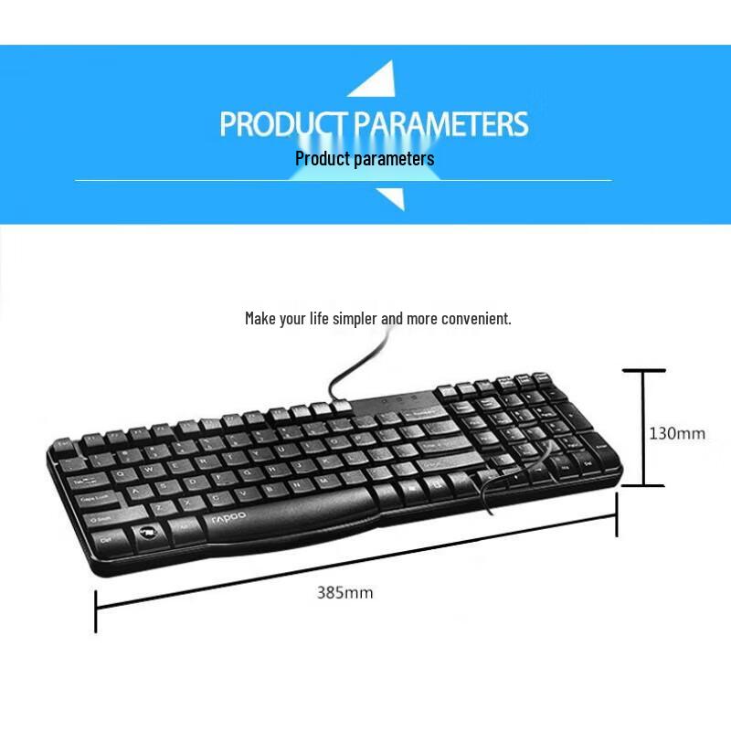 Rapoo K130 Wired Office Membrane Keyboard