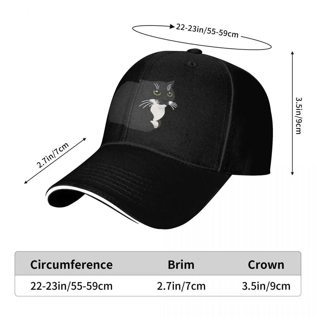 MaxwellDingus the Carryable Cat Baseball Cap Mens Big Size Hat Golf Cap For Men Womens