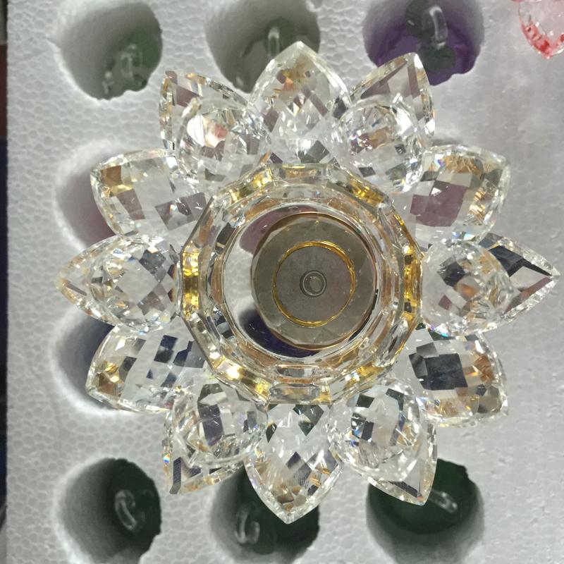High Pillar Crystal Lotus Candlestick, Butter Lamp Holder, Interior Decoration, Used for Buddha Lamps, Prayers, Buddha Utensils