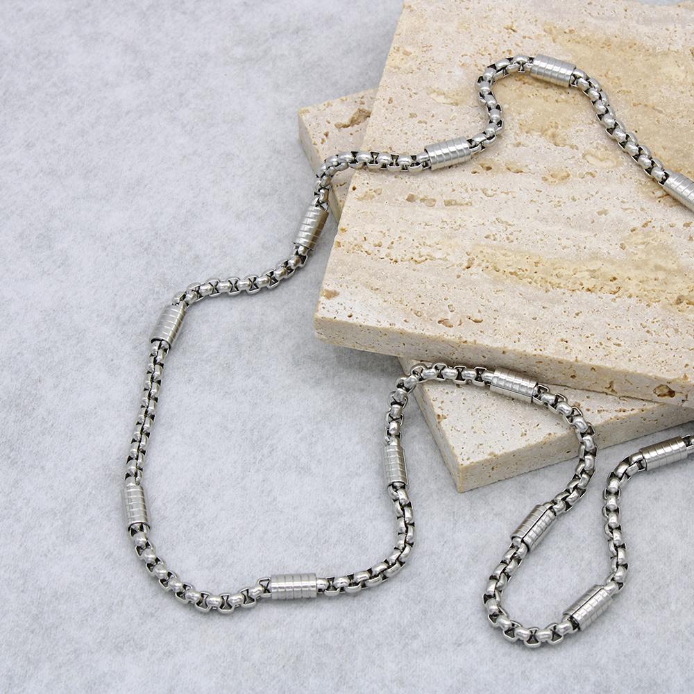 Charm Stainless Steel Jewelry 5mm Box Chain Man Necklace For Men Women Hip Hop Big Choker Gifts