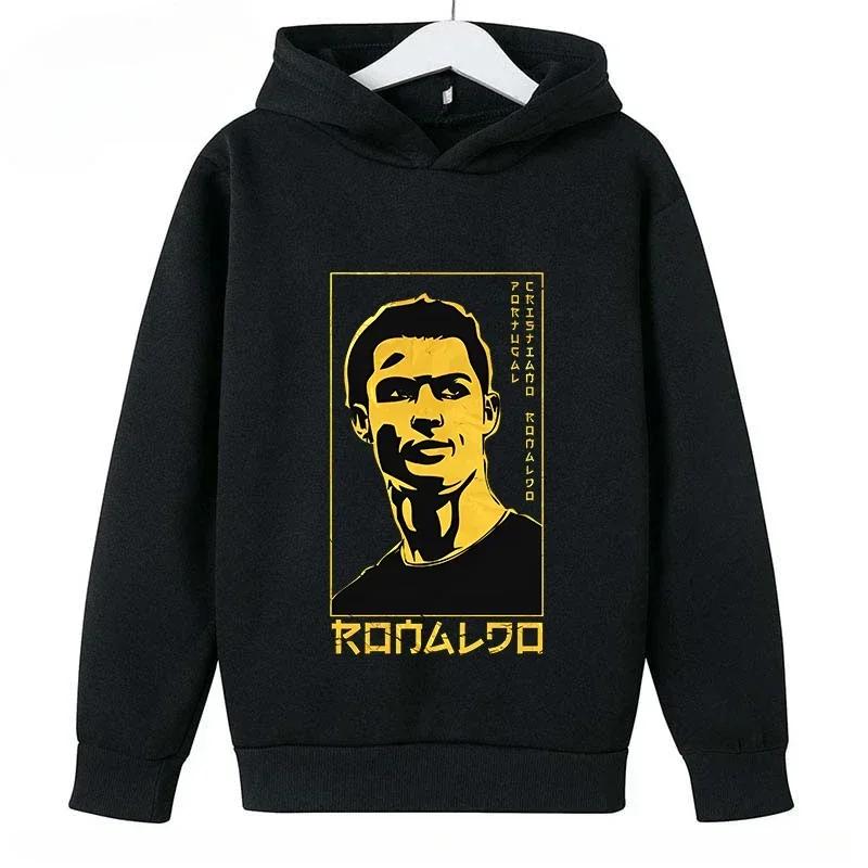 Spring Autumn Casual Children's Hoodie Sports Sweatshirt for Boys and Girls Ronaldo Printed Fashion Kids Pullover Top