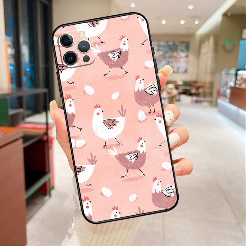 Chicken Pattern Phone Case For iPhone 17 16 15 14 13 12 11 Pro Max Mini 16 Plus 16e 17 Air Protective Cover