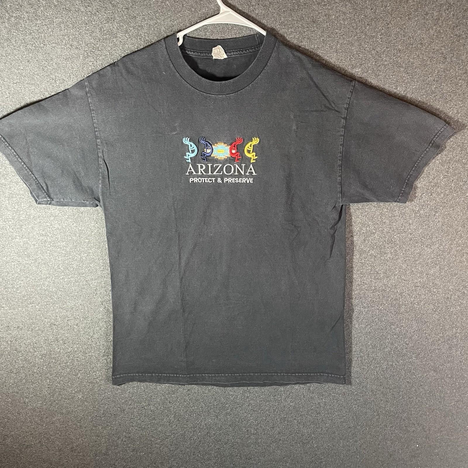 Y2k Embroidered Arizona Aztec Style Men’s Large Black T Shirt M