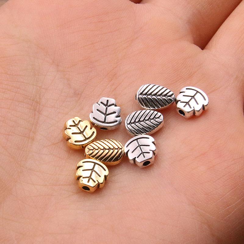 Double-Sided Leaf Plant Beads: 2 Colors & Styles for DIY Necklaces & Bracelets