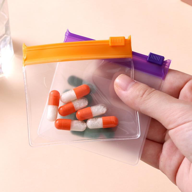 20Pcs Reusable Zippered Pill Pouch Bags Portable Travel Mini Small Med Organizer Waterproof Lightweight For Daily Medication