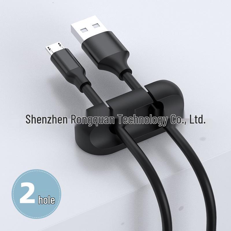 Self-Adhesive Silicone Cable Organizer and Desktop Wire Management Holder