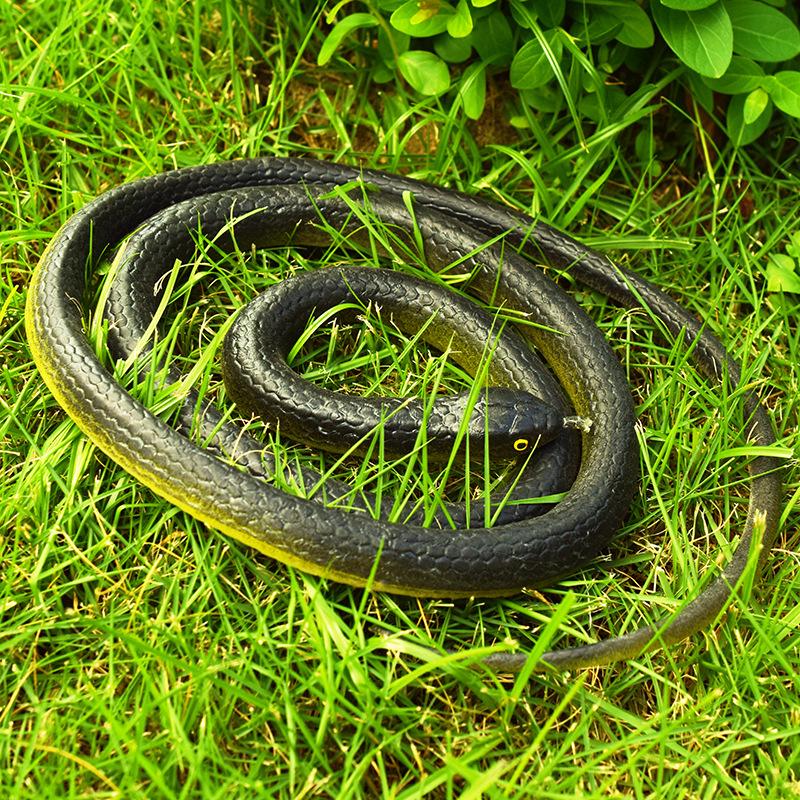 120cm Halloween Decoration Garden Props Prank Rubber Snakes Realistic Rubber Snakes Black Mamba Snake Simulation Toy Drama Props