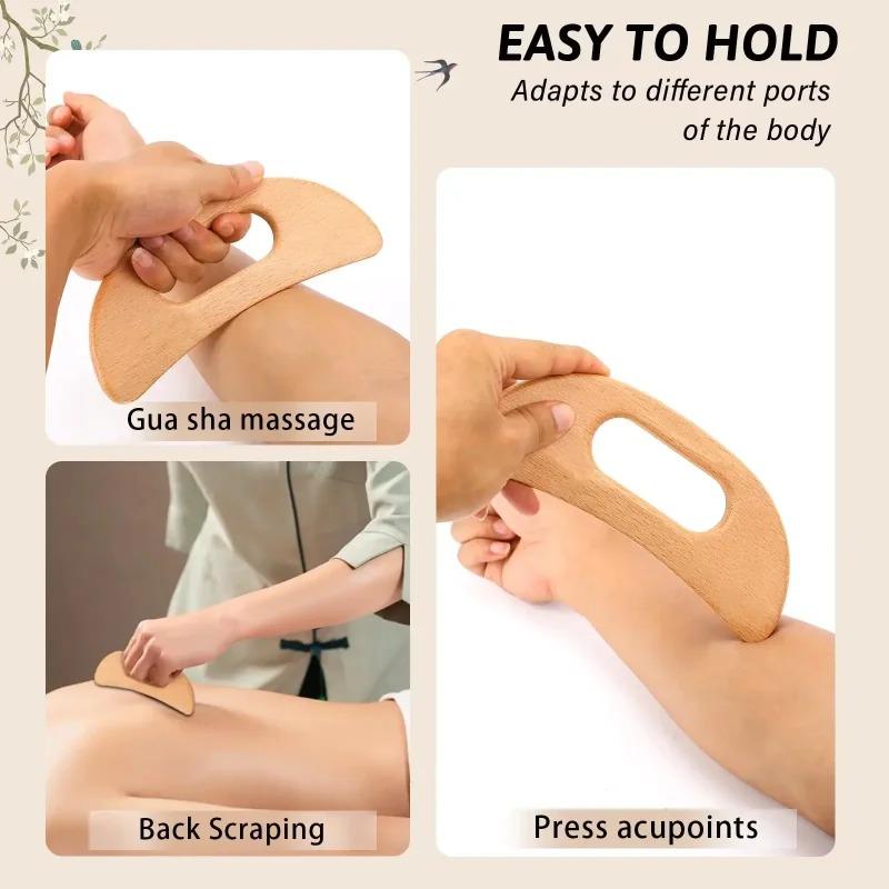 Wooden Gua Sha Tool Manual Massage Scraper for Anti Cellulite Slimming Guasha Massage Board Body Gua Sha Paddle Therapy Tool
