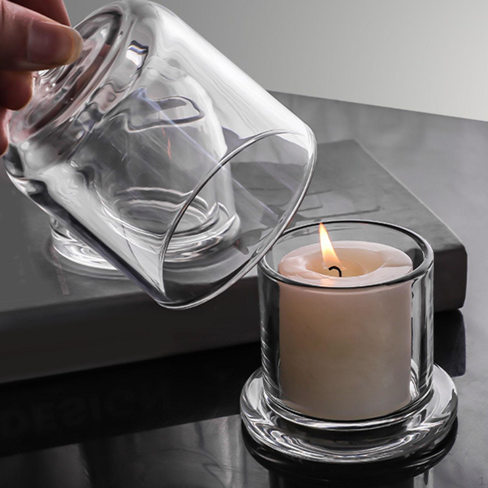 

Glass Candle Holder Dome, Votive Holder, Cloche Clear Jar for Wedding Table