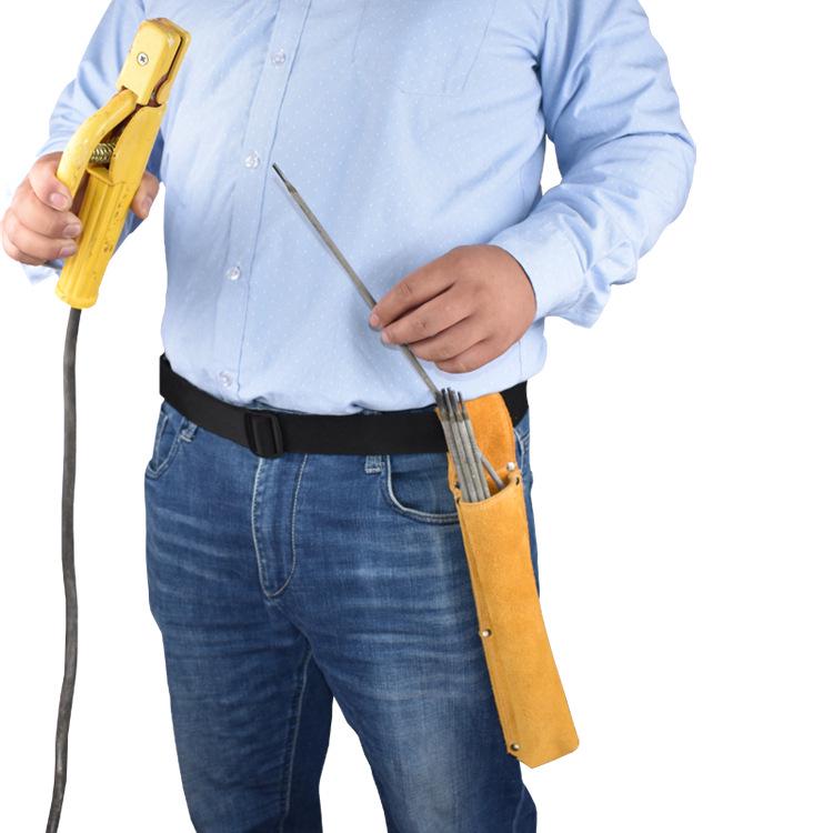 Heat-Resistant Cowhide Waist Bag for Welders with Thickened Hardware