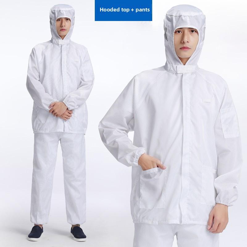 Mono sin pelusa con capucha para hombre y mujer Ropa de trabajo Disipación estática Azul ey Agricultura Traje de limpieza de cuerpo completo