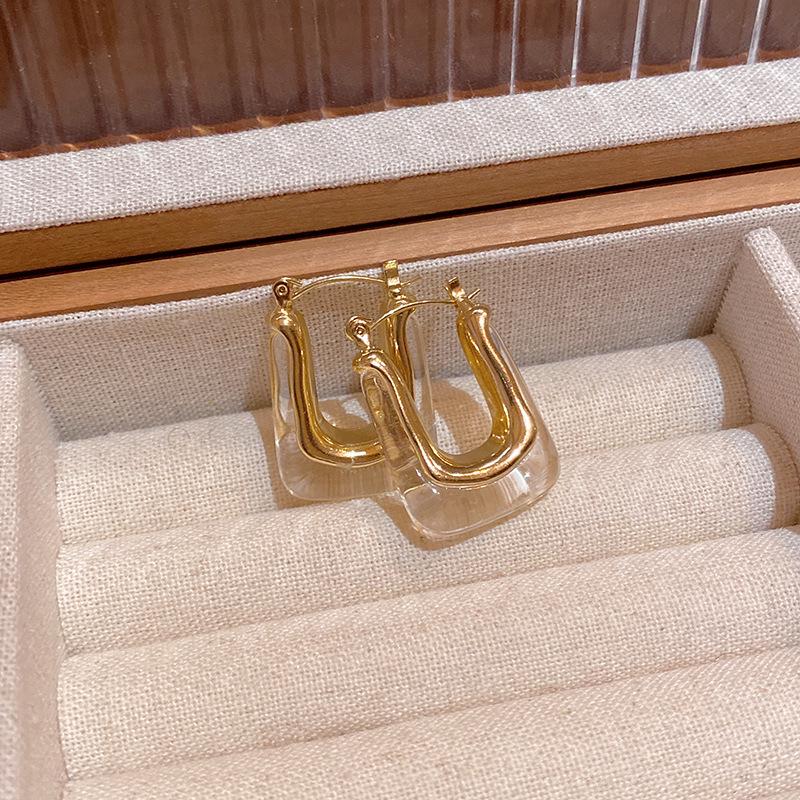 

Французские геометрические серьги из смолы - Женский ретро-стиль высокого класса