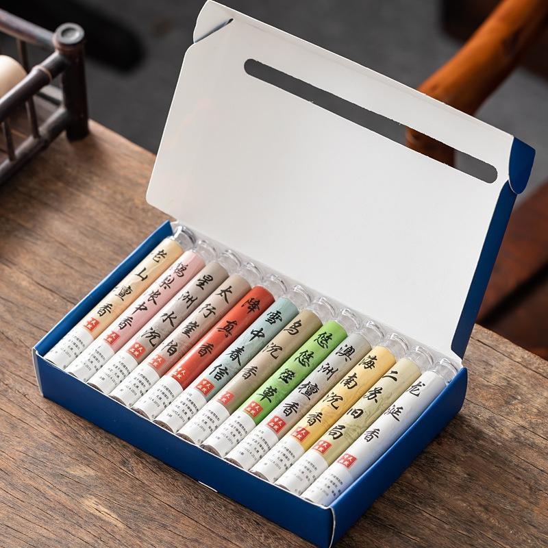 

Twelve Kinds of Incense Sticks Set Gift Box Sandalwood Ambergris Agarwood Jiangzhenxiang Home Indoor Purify The Air Joss Stick Incense stick