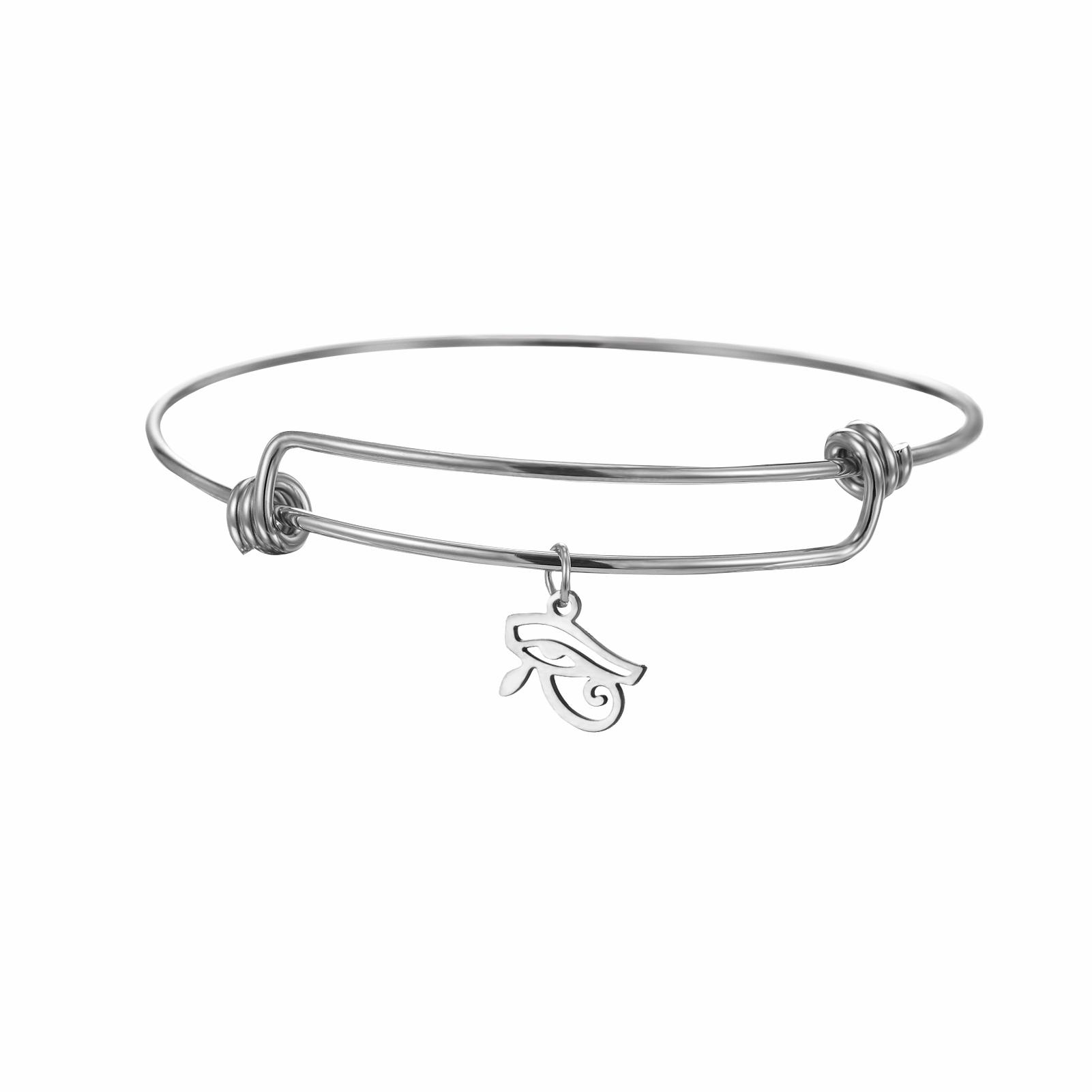 

LIKGREAT Egyptian Eye of Horus Bracelet for Women Men Stainless Steel Adjustable Bangle Amulet Ankh Spiritual Jewelry Gift