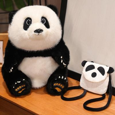 Cute Backpack Panda Flower Plush Toy Zoo Souvenir Qizai Doll Party Home Ornament