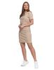 Women's Cotton Dress Short Sleeve Above Knee Comfortable MORAJ 3XL BEIGE