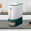 Rice Bucket Sealable Rice Dispenser Large Sealed Grain Container Cereal Organizer Household Cereal Dispenser Bucket With Time