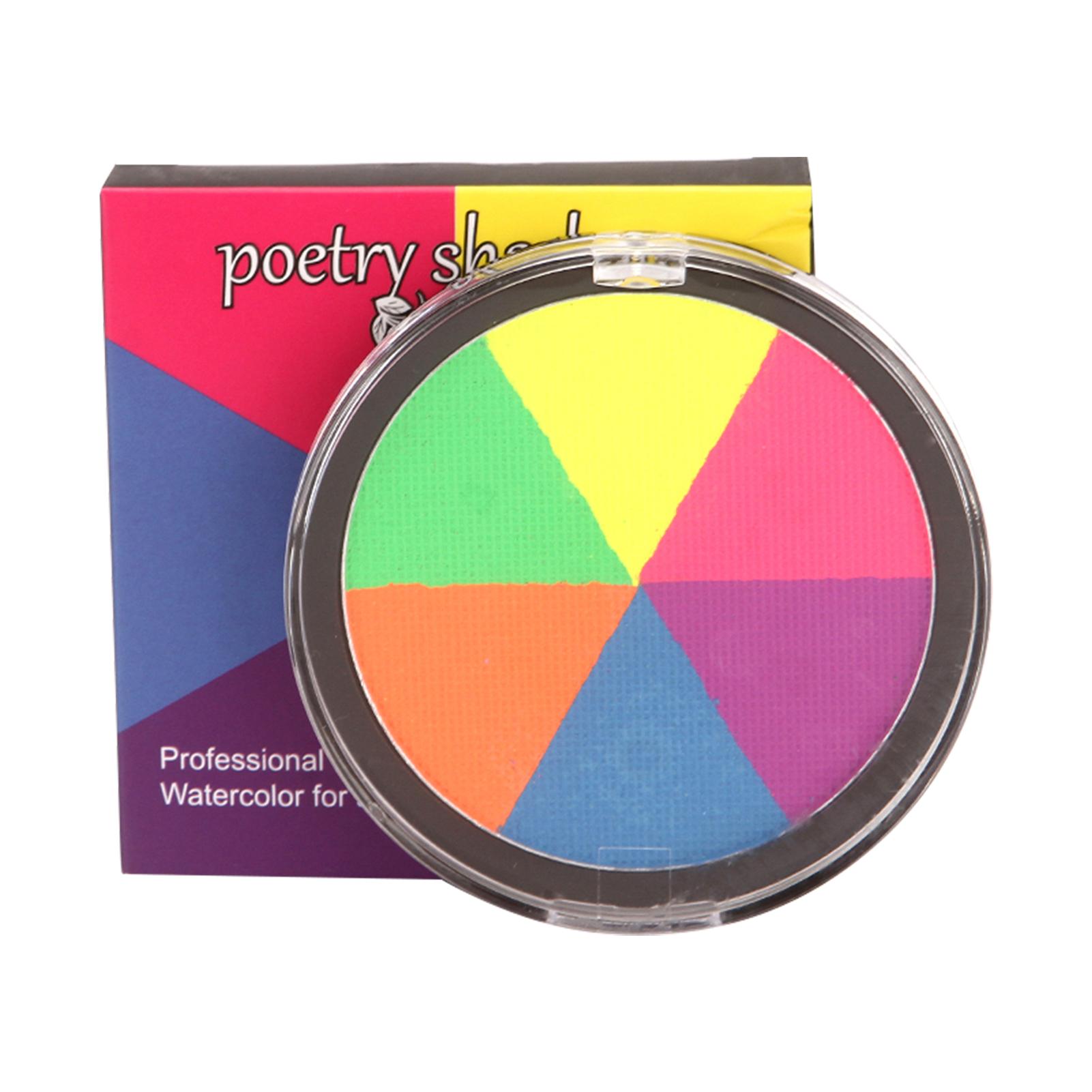 

Профессиональный набор для рисования лица и тела, 6 флуоресцентных цветов, палитра на водной основе, макияж, косплей разноцветный