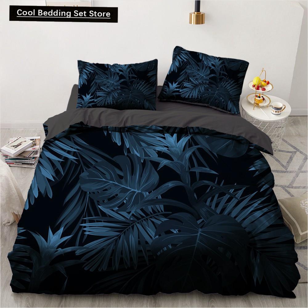 Blume Vogel Königin König Bettbezug Bunt Tropisch Floral Bettwäsche Set für Frauen Aquarell Pflanze 2/3tlg. Polyester Steppdeckenbezug