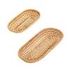 Eco-Friendly Hand-Woven Snack Basket Ins Fruit Snack Bread Collection Basket Home Desktop Decoration Rattan Woven Storage Tray