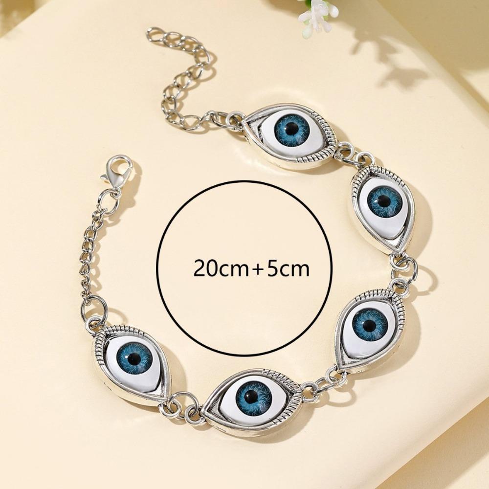 Gothic Acrylic Blue-eyed Evil Eye Bracelets for Women Men Halloween Party Retro Amulet Vampire Scary Jewelry Accessories Gifts