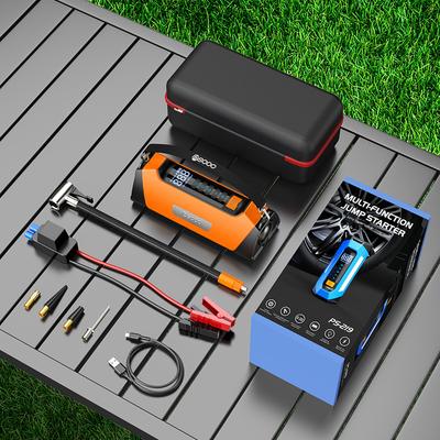 Araba ve Motosiklet Hava Pompası Acil Durum Başlatma Güç Kaynağı Hafif Taşınabilir Hava Pompası Hepsi Bir Arada Büyük Kapasiteli Araba Şarj Hazinesi 16000mah
