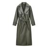 European and American style, new women's clothing, fashionable, casual, versatile, fashionable, long leather coat