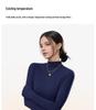 Women's High Neck Wool Long Sleeve Base Layer Top for Fall/Winter