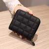 Women Short Wallets PU Leather Female Purse Plaid Cardholder Wallet Fashion Small Women Zipper Wallet With Purse