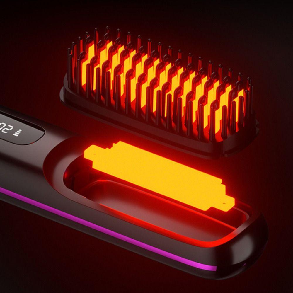 3 Temperature Settings Heating Comb Anti-Scald Protection USB Charging Hair Brush  Personal Care
