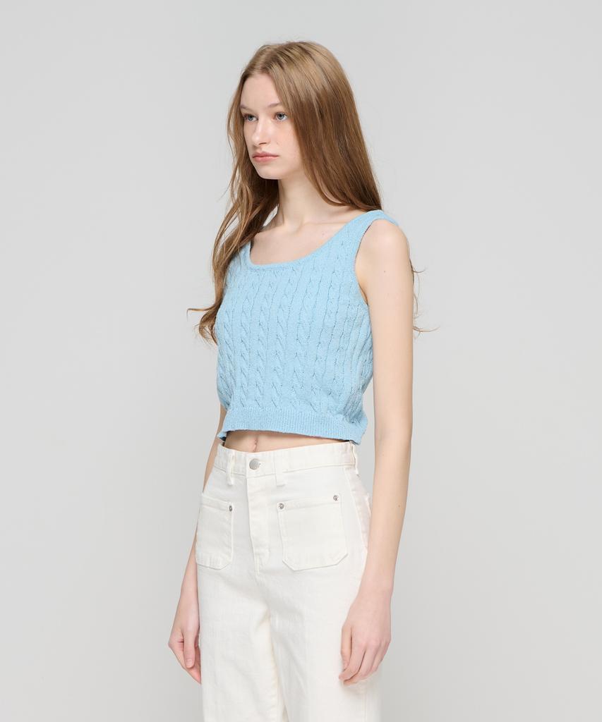 CARGOBROS FOR WOMAN Cable Bustier Knit (Blue)
