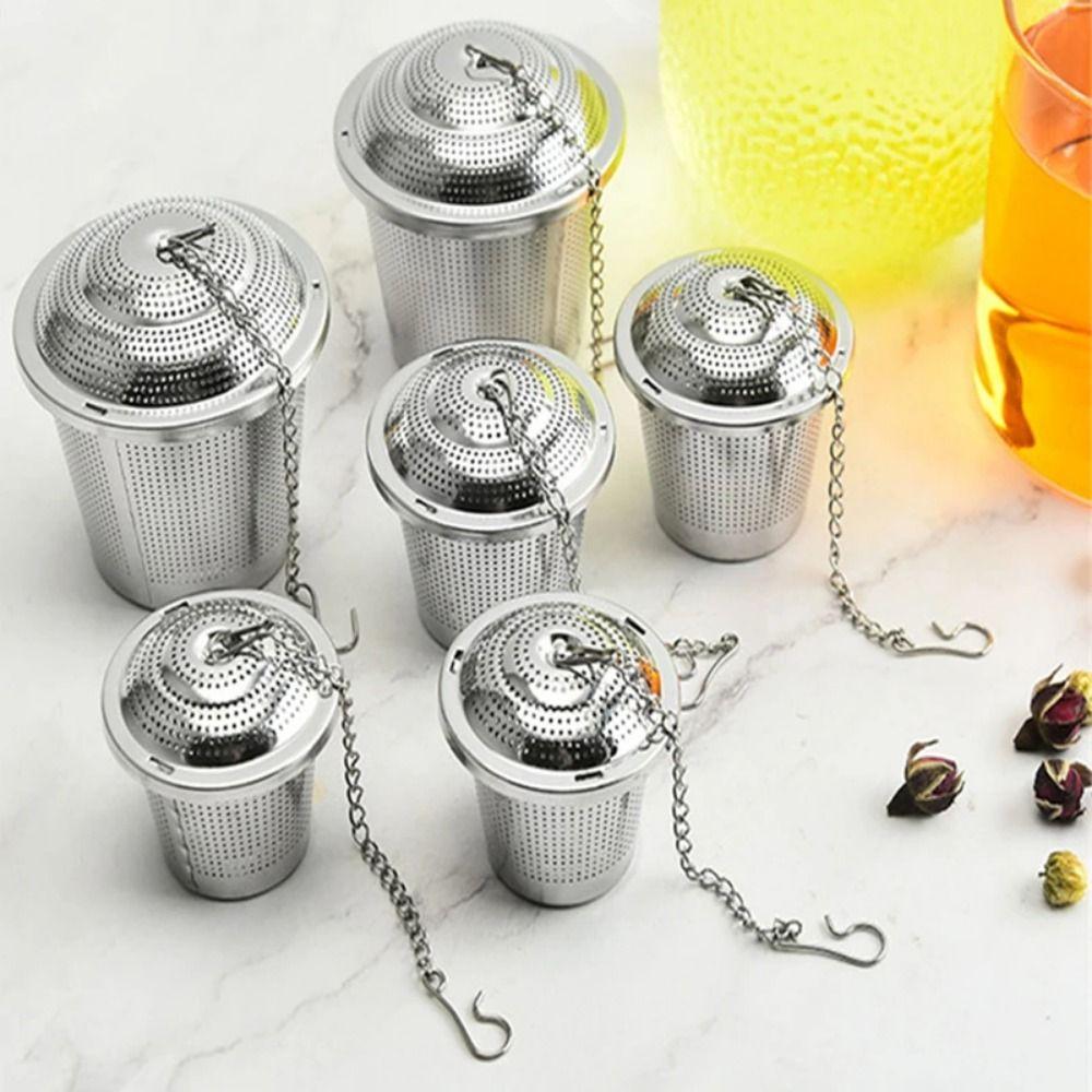 Fine Mesh Tea Leaves Strainer Extended Chain Spice Mesh Filter Soup Seasoning Ball  Teapot