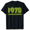 Funny 1978 Limited Edition 100 Cotton Tshirts Men Fashion Print Tshirt Loose Oversized Streetwear Hip Hop Unisex T Shirt