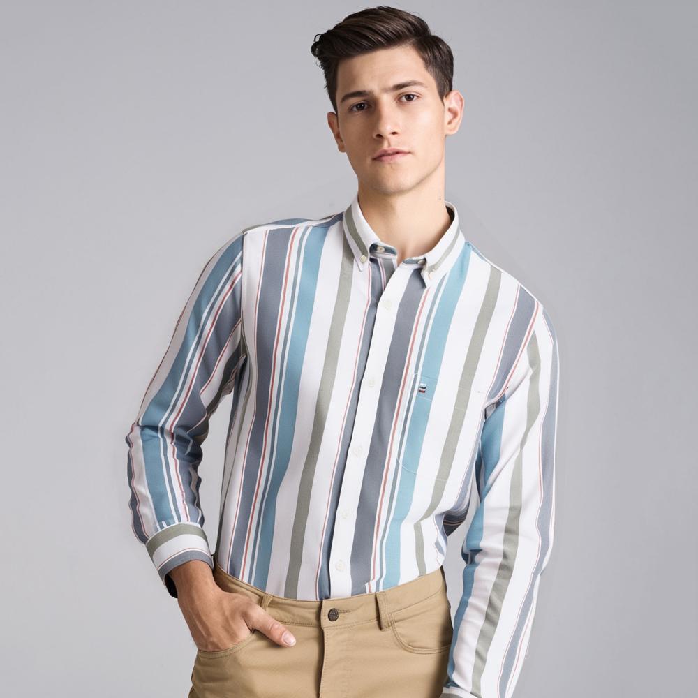 

Men s Contrast Stripes Oxford Shirt Long Sleeve Button Down Collar 100% Cotton Chest Pocket Comfortable Casual Durable Spring Autumn Fashion Top 39