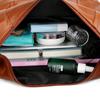 Large Capacity Vintage Soft Leather Shoulder Bag Multi Pocket Stylish Crossbody
